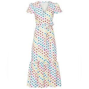 SALE 🛍️ COLOR ME COURTNEY Dipping Dot Minnie Dress Tiered Womens size 6